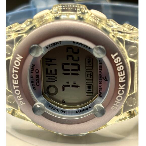 Casio Baby-G BG-1302-2ER Translucent Blue Jelly Digital Women\'s Watch NIBWT